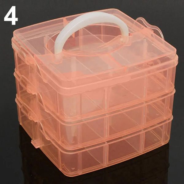 3 couches Bijoux Conclusion Boîtier 18 compartiments Clear Rangement Box Container Bead Organizer 240318