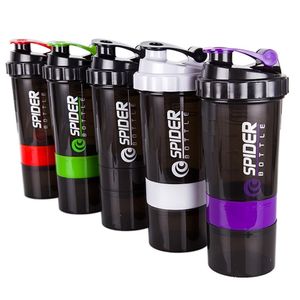 3 Couches Shaker Protéine Bouteille Poudre Shake Tasse Grande Capacité Eau En Plastique Mélange Musculation Exercice 220809