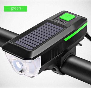 3 Verlichtingsmodus LED-fietsverlichting op zonne-energie Fietsaccessoires Waterdichte USB Oplaadbare verlichting Veiligheid Fietsvoorhoofd Licht Alkingline