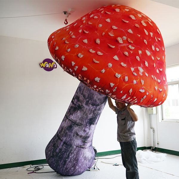 Champignon gonflable coloré de haute qualité, 3 m, 10 pieds, avec souffleur d'air, pour la publicité, décor de scène gonflable de noël, événement