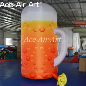 Tasse à bière gonflable géante de 3 m de haut Modèle de produit Chope à bière à vendre et décoration publicitaire debout sur le sol Made in Ace Air Art