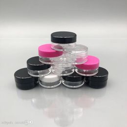 Mini frascos de plástico de 3 ml Contenedores de muestra de cosméticos de 5 gramos Pequeñas macetas redondas transparentes con tapas de tornillo Tkafd