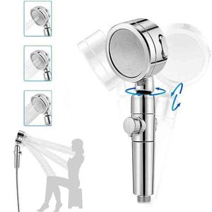 3 Modus Bad Douche Verstelbare Jetting Ionisch Alle metalen Hogedruk Handheld Douchekop Filter Roterende douche Spa Nozzle H1209