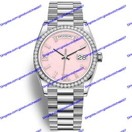 3 model hoogwaardige horloges 128238 36 mm roze dameshorloge diamanten band saffierglas sporthorloge Asia 2813 beweging mechanisch automatisch m128349rbr-0017 horloge