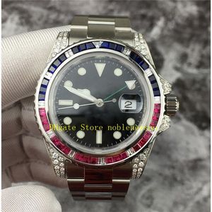 3 model heren diamanten horloge heren 40 mm zwart bial 18k geel goud 116759 blauw rood robijnen bezel diamant mechanische armband horloge horloges automatische horloges