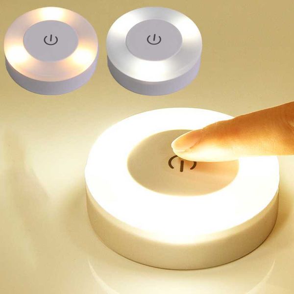 Luces LED con Sensor de 3 modos, Base magnética de pared con carga USB, círculo portátil, atenuación redonda, lámpara de noche para dormitorio y cocina AA230426