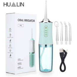 3 modi orale irrigator draagbaar tandheelkundig water flosser USB oplaadbare jet floss tand pick 4 tip 220 ml ipx7 1400rpm 220513