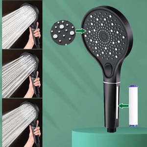 Pommeau de douche rond à 3 modes avec filtre Calcario Spa haute pression pour économiser l'eau système de tuyau de pluie ensemble accessoires de robinet de salle de bain 240228