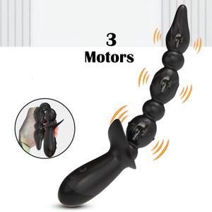 3 motor Anale Vibrator Gay Prostaat Massager Anale Kralen Butt Plug Vibrator Kunstkut Speeltjes voor Vrouwen Mannen Volwassenen 240130