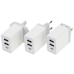 3 adaptateur multi-ports 36W double QC 3.0 adaptateur de téléphone portable mural à Charge rapide Type C USB chargeurs PD de voyage à domicile pour téléphones