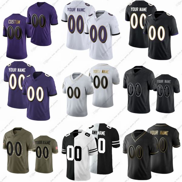 3 camisetas de fútbol de Odell Beckham Jr Kyle Hamilton Lamar Jackson JK Dobbins Mark Andrews Marlon Humphrey Ray Lewis Zay Flowers