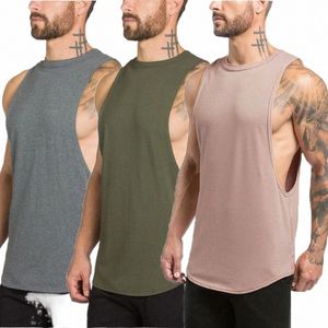 3 paquete Fitn Ropa en blanco Camisa de maniños en blanco Camisa de mangas para hombres Gym Stringer Men Sportswear Sportswirt Fi Vest Z4uy#