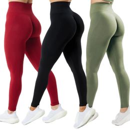 3 Leggings Pack pour les femmes Amplifiez les leggings Scrunch sans couture
