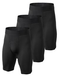 3 Pack Men Sports Underwear Boîte respirante Briefs Men Men Compression Shorts Fitness Cycling Strouch Stretch Stretch Shorts6967760