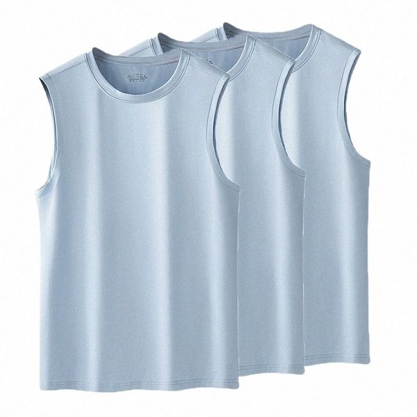 3-pack Pima Mercerized Cott Tank Top Camisetas Camiseta que absorbe la humedad Peso medio Estiramiento Músculo Culturismo Ropa Hombres Nuevo y8GV #