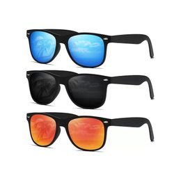 3 Lunettes de soleil polarisées pour hommes, lunettes de soleil Men des lunettes de soleil polarisées pour les femmes lentilles de miroir rétro à la mode pour la conduite de la pêche UV400 Protection