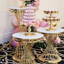 1 / 3pcs Party de mariage table de desserts Golden Gâteau Table de fleurs Arrangement de mariage Arrangement accessoires Decoration Supplies