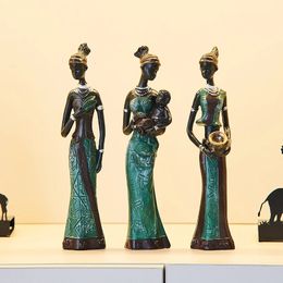 3 Pack standbeelden Afrikaanse vrouw sculptuur meisje polyresin exotische Tribal Lady sculpturen beeldjes Home decor standbeeld kunst ambachtelijke cadeau 240131
