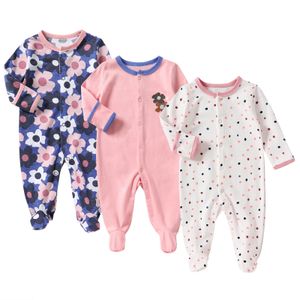 3-Pack hiver enfant en bas âge bébé garçons filles à manches longues coton enveloppé pied escalade Onesie barboteuse vêtements tenues pour 0-12 mois 240119