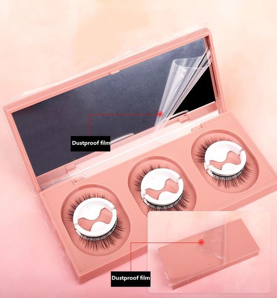 3 pares de pestañas autoadhesivas, sin delineador de ojos ni pegamento, pestañas postizas naturales reutilizables, regalo para mujeres, maquillaje de ojos