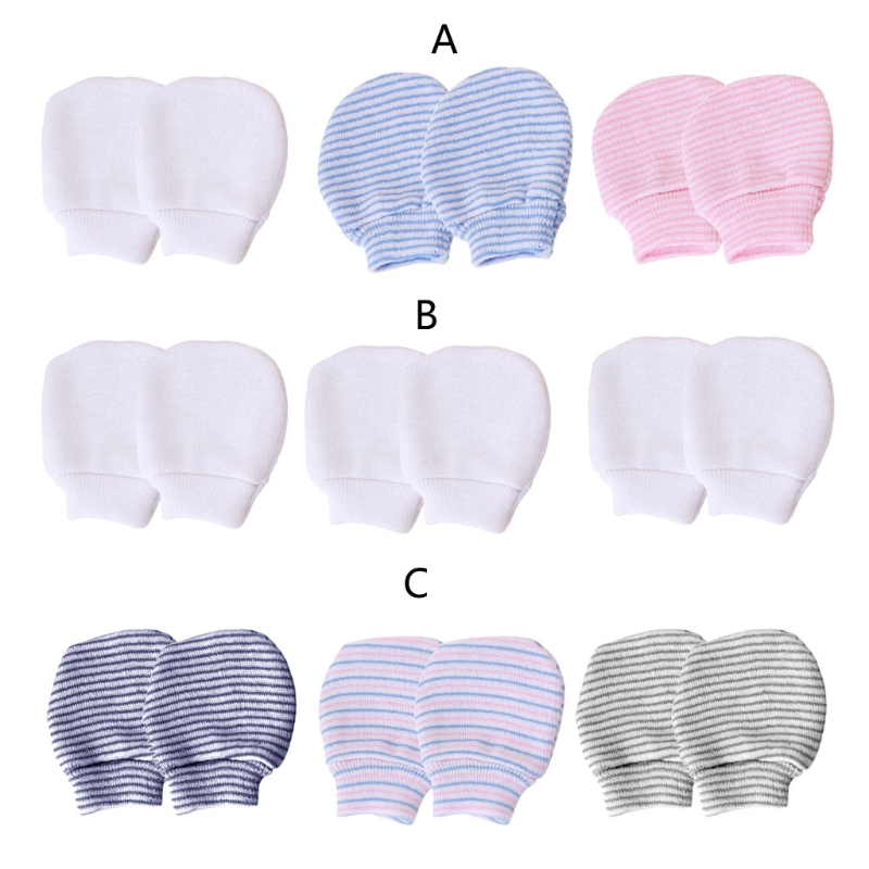 3 paires / ensemble Simple mignon bébé tricot tricot à miton nouveau-né