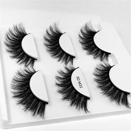 3 paires d'extensions de cils de vison 3D épais vrais CHEVEUX de vison faux cils Extension naturelle faux cils 50 ensembles