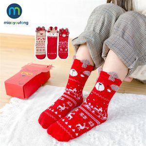 3 paires coffret cadeau coton de bande dessinée chaussettes de Noël enfants garçon automne hiver chaud bébé fille chaussettes enfants Meias Stuff Miaoyoutong 201112