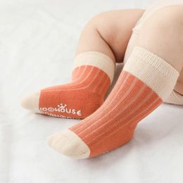 3 paires/lot chaussettes bébé printemps automne vêtements pour bébés coton désossé lâche élastique distribution antidérapant garçons filles étage 240109