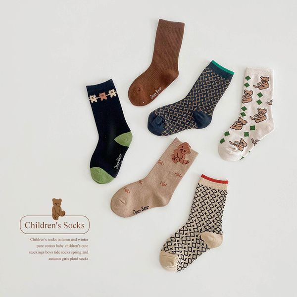 3 paires/lot chaussettes pour enfants automne printemps nouveau-né bébé garçon chaussette coton infantile pour enfants filles garçons chaussettes de sol