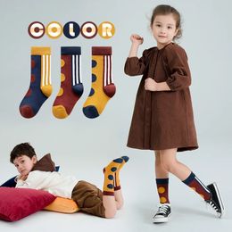 3 Paren/partij Kinderen Sokken Meisjes Jongens Mode Dot Katoenen Sokken Baby Kids Streep Sport Sokken voor 3-12 jaar Kinderen 231225