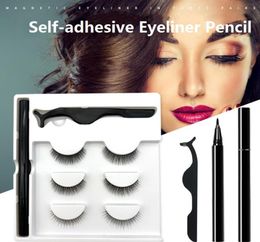 3 Parenset Magic False wimper selfadhesive wimpers eyeliner mascara wimperkruller