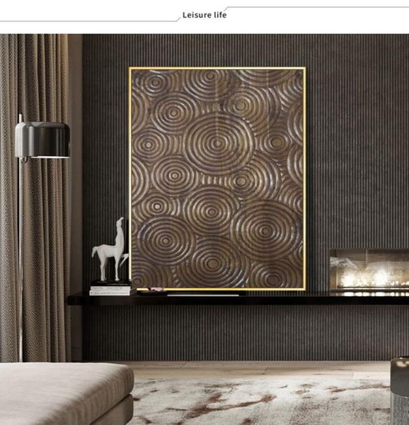 3 paneles de anillos de madera abstractos, cuadro sobre lienzo para pared nórdico, arte minimalista de lujo, impresiones de carteles, imagen de pared para sala de estar Deco6970586