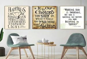 3 panneaux citations en HD toile impression peinture affiche moderne pour chambre d'enfants et décor de bureau (sans cadre) 7308697