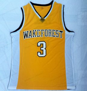 #3 Paul topkwaliteit college basketbal jersey zwart wit wake bos voor mannenschooltruien allemaal ed