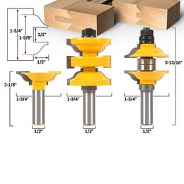 Freeshipping 3 PC 1 / 2in schachtinvoer en binnendeur Ogee matched RS Router Bit