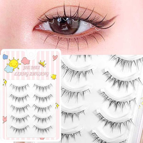 3 PCFalse Eyelashes 5 Par / caja Cross Messy Manga Falsas Pestañas Extensión de pestañas naturales Hada japonesa Little Devil Cosplay Maquillaje de ojos Accesorios Z0428