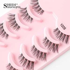 3 PCFALSE wimpers 5 paren half valse wimpers Clear/Black Band wimpers CrisseCross Mink Lashes Handgemaakte donzige dramatische nepwimpers make -upgereedschap Z0428