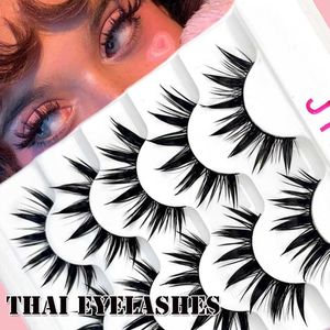 3 PCFalse Eyelashes 5Pairs Eyelashes Cos Dance Performance Eyelash hecho a mano Cross Eyelash Mujer japonesa tailandesa 3D Natural Manga Lashes Extension Z0428