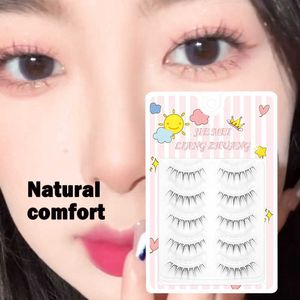 3 PCFALSE wimpers Manga Lashes 3/5 Paren Natuurlijke valse wimpers Volledige strip Duidelijke band Wispy Mink Soft Anime Lashes Cosplay Koreaanse make -uptools Z0428