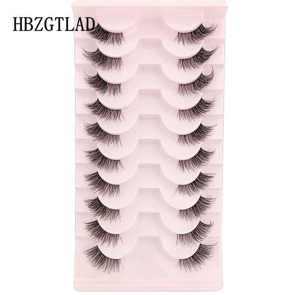 3 PCFalse Eyelashes Nuevo 10 pares de pestañas postizas naturales Terrier transparente Pestañas cortas Moda Wispy Lashes Extension Fake Lashes Makeup Tool Z0428