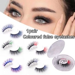 3 PCFalse Cils Cils auto-adhésifs Faux cils colorés Extension de cils sans colle réutilisable 3 secondes pour porter des cils de vison 3D cheveux vaporeux Z0428