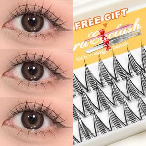 3 PCFalse Eyelashes Single Cluster False Lashes Individuel DIY Segmenté 3D Fluffy Cos Anime Fake Lashes Natural Strands Manga Eyelashes Extension Z0428