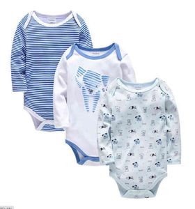 3 pcs nena marca romper mangas largas algodón recién nacido ropa de niño dibujos animados con estampado de ropa para bebés 012 m Y1219970039572497