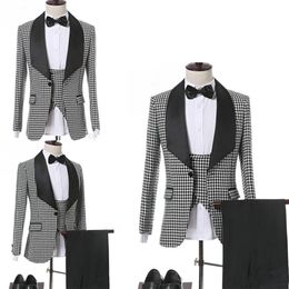 3 Stück Designer Herrenanzüge Schal Revers Hochzeit Smoking 2020 Slim Fit Bräutigam Trauzeugen Anzug Herren formelle Kleidung