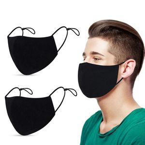 3 stks mode mond gezicht set masker zwarte mannen ademend wasbaar masker stofdicht koudvrij herbruikbaar katoen voor mannen