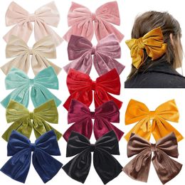 3 stuks meisjes 8 inch grote grote fluwelen strikken fluwelen haarelastiekjes clips Franse haarspeldjes vintage accessoires voor tieners meisjes vrouwen 240223