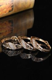 3 PCS Gold Color Full Rhinestone Cuff armband Bangle voor vrouwen Arabisch etnische bruiloftsfeest sieraden Marokko Bridal Gift Q07196632567