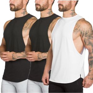 3 unids/lote de camisetas sin mangas de culturismo para hombre, camiseta sin mangas de algodón para entrenamiento de gimnasio, camiseta informal para correr, chaleco informal de verano a la moda para hombre 210421