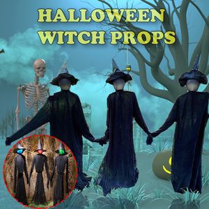3 PCS / Set Lighted Halloween Witch Décoration Set Sound Voice Control Glow et Sound Haunted House Party Props dropshipping 201028