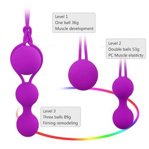 Juego de 3 uds. De bolas de masaje inteligentes seguras, Bola de Kegel, Juguetes sexuales anales, Bola para la Vagina, máquina de ejercicio para apretar, Geisha Vaginal